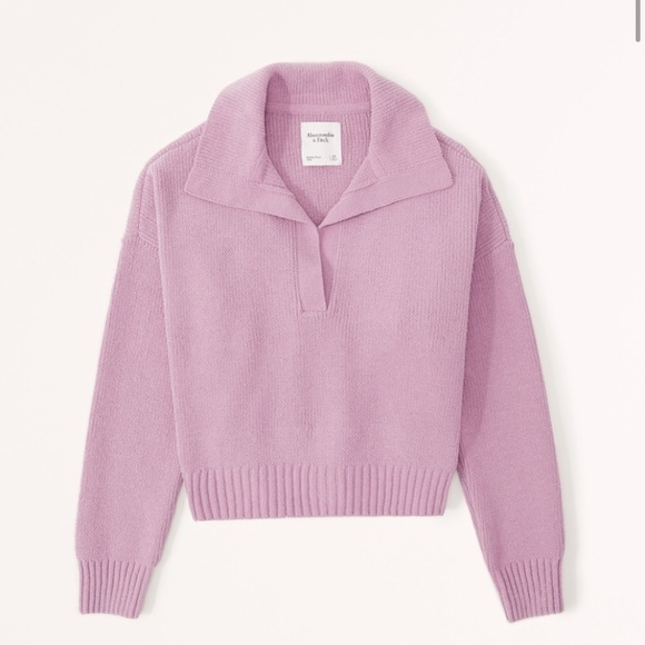Abercrombie & Fitch Sweaters - Abercrombie Notch Neck Sweater Polo in Pink